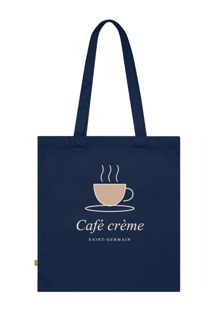 Café Crème Tote Bag in French Navy