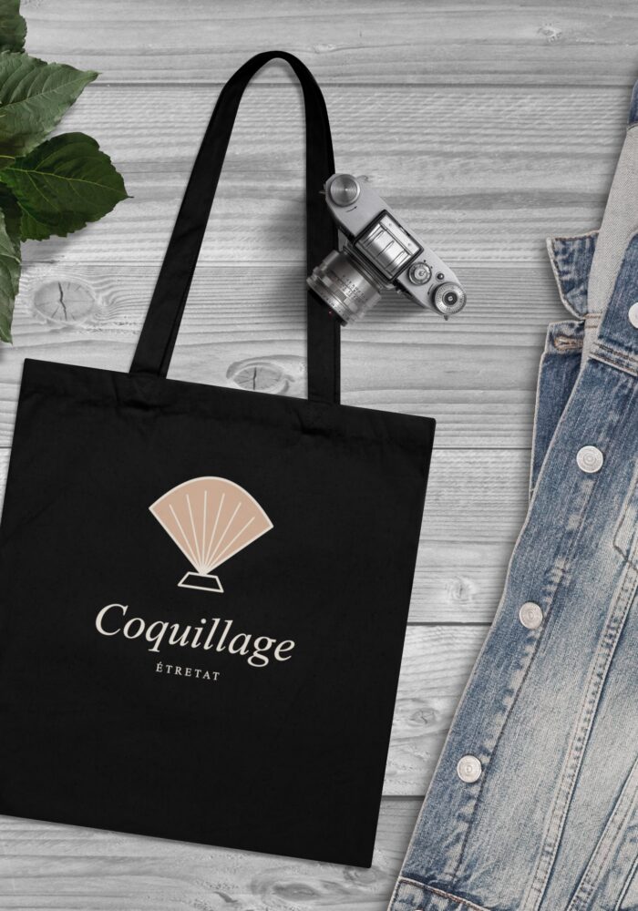 Coquillage Tote Bag in Black, view 3