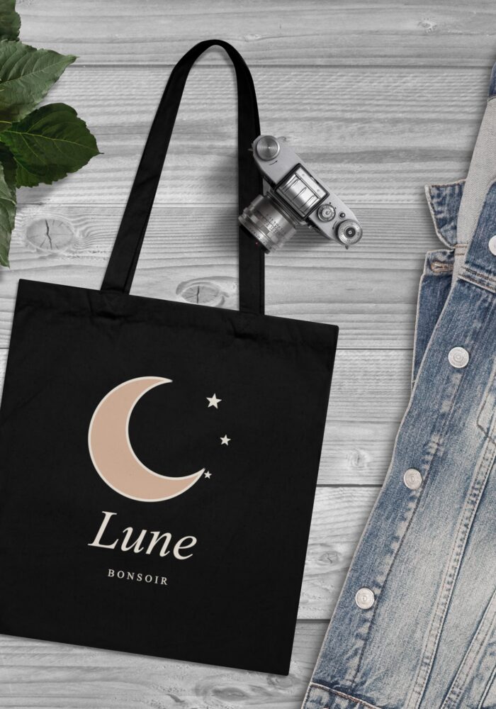 Lune Tote Bag in Black, view 3