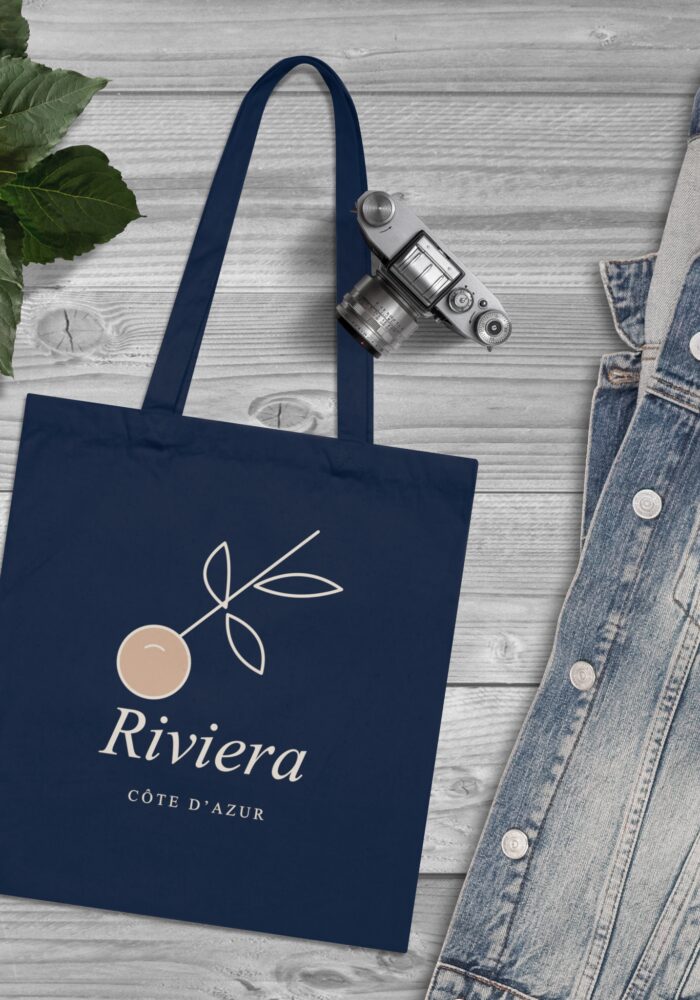 Riviera Tote Bag in French Navy, view 3