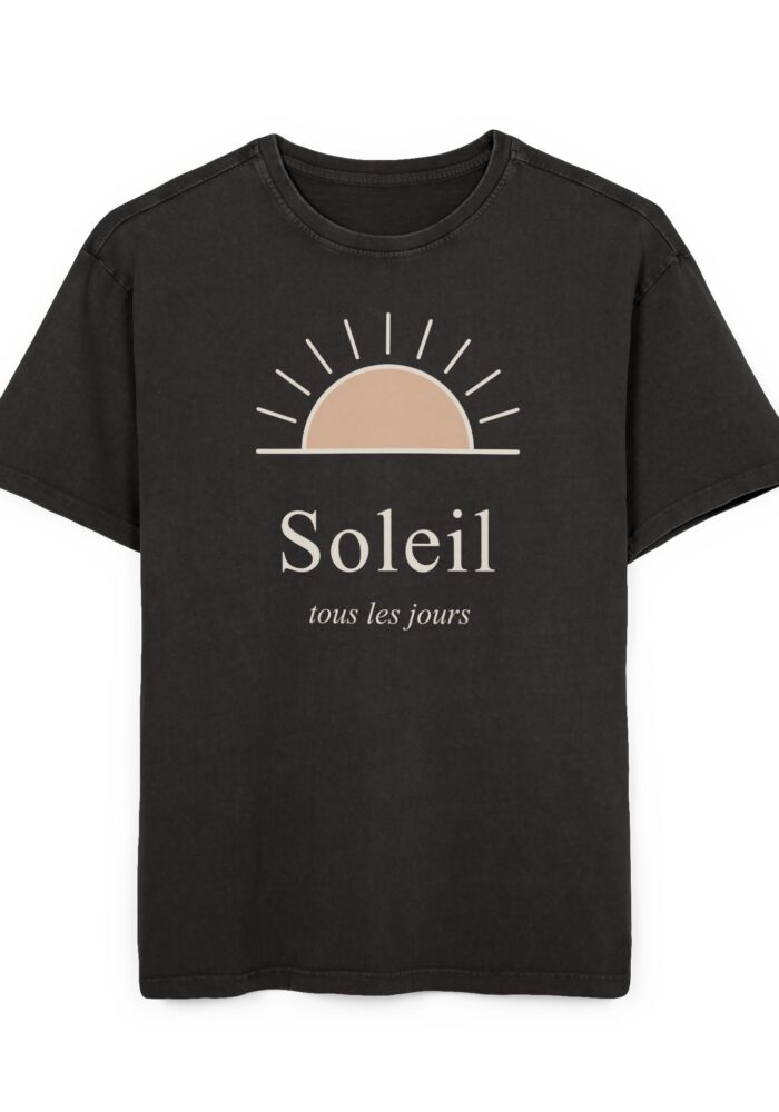 Soleil Washed Tee in Black