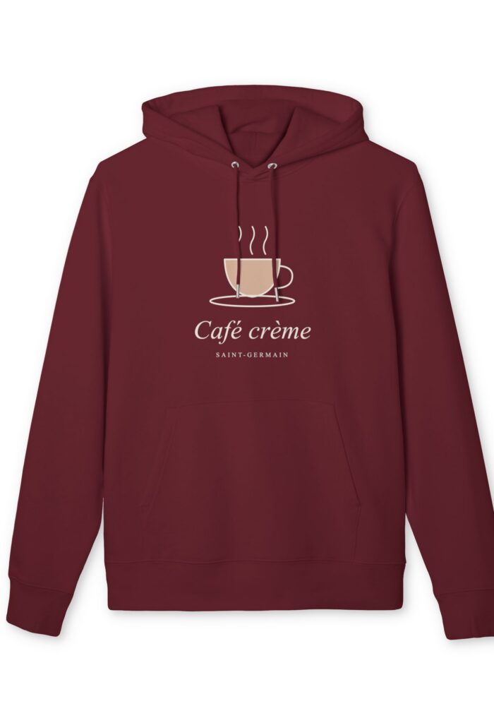 Café Crème Organic Hoodie in Burgundy