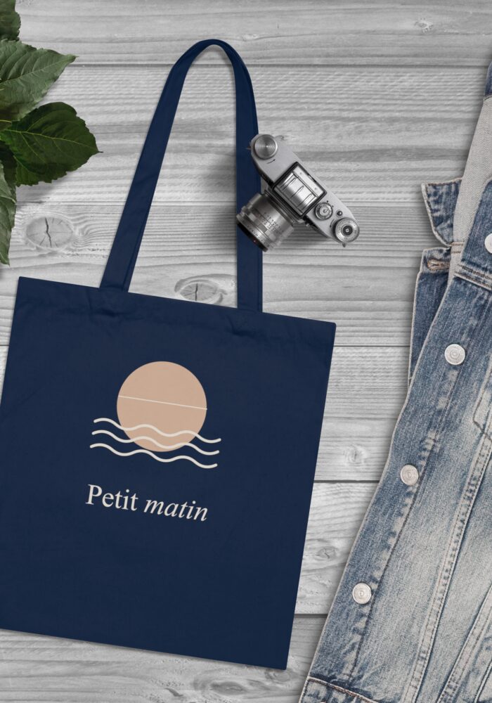 Petit Matin Tote Bag in French Navy, view 3