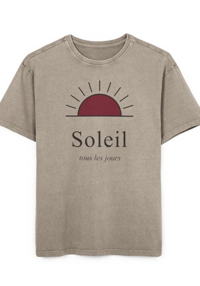 Soleil Washed Tee in Dark Khaki